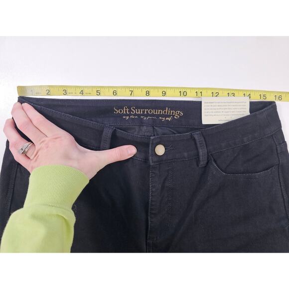 NWT Soft Surroundings triple S stretch 10P Crochet Ankle Pant black 10 PETITE - Picture 4 of 8